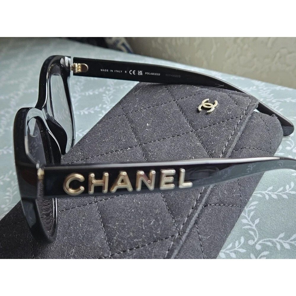 CHANEL 8458 Women’s Black Cat Eye Plastic Full Rim Eyeglasses Frames 55-17 140